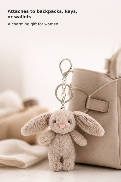 3.5-Inch Plush Bunny Keychain