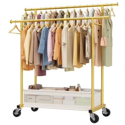 Heavy Duty Clothing Racks with NetPocket Holds Up to 210lbs