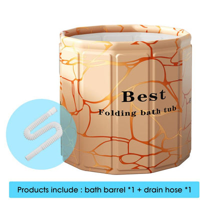 Compact foldable bath tub with 6-layer thermal insulation design